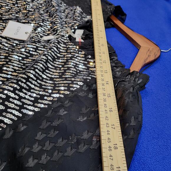 NWT Cupio Sequin Bodice Blouse Party, Whimsigoth, Dark Coquette, Dark Glam Sz L - Picture 12 of 15